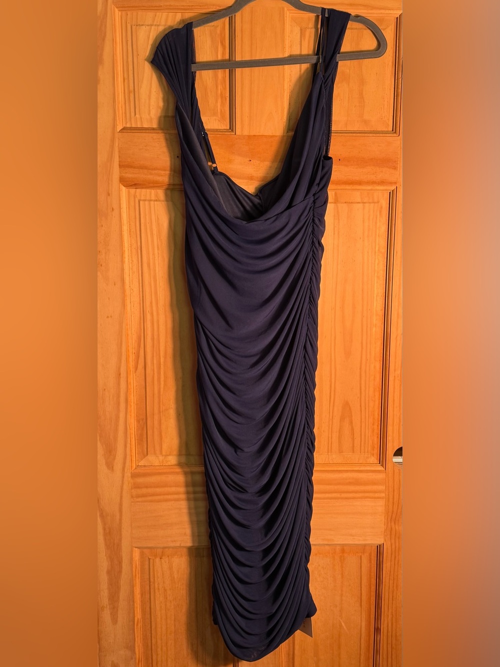 SHEINBae Navy Ruched Curve Midi Dress size 2XL NWT
